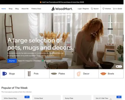 Pottery, Ceramics & Handmade Home Decor Website Design