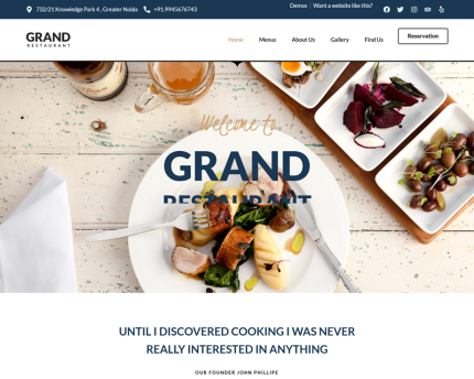 Restaurant Business Website Design